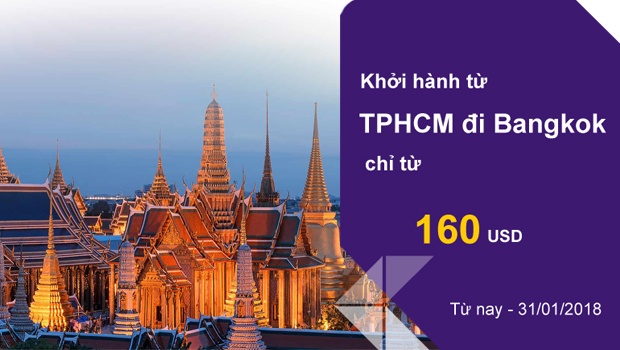 Thai Airways khuyến mãi từ TPHCM đi Thailand 2018